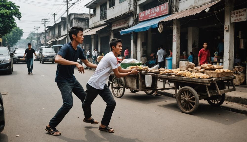 local hero stabs street vendor