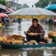 selling snacks during flood