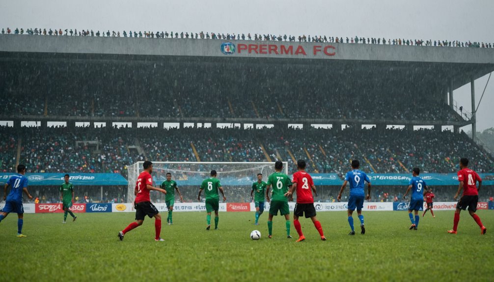 rain soaked draw between teams