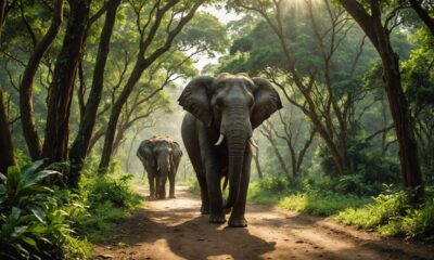 wild elephants and nature