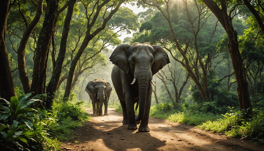 wild elephants and nature